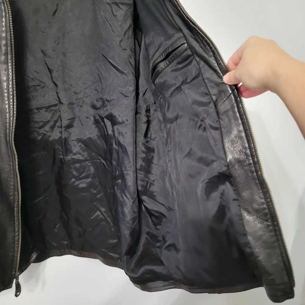 M Julian Wilsons Leather Men's Genuine Leather Jacket Coat Size XL Black Vintage